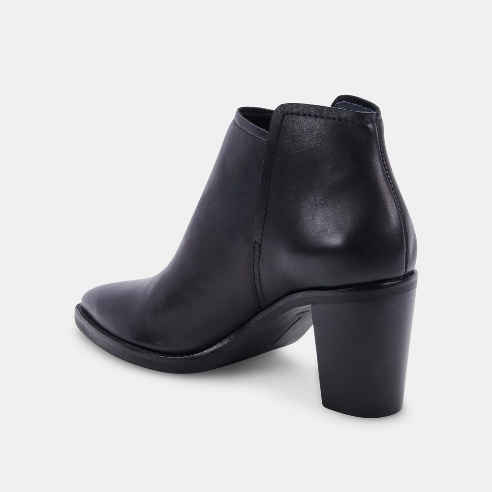 Dolce Vita Spade Leather Women Booties Black | US-234896DPG