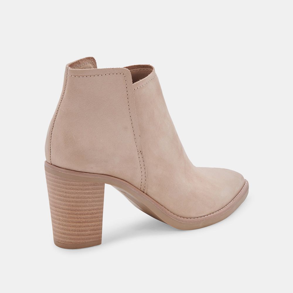 Dolce Vita Spade Wide Nubuck Women Booties Beige | US-672139AOX