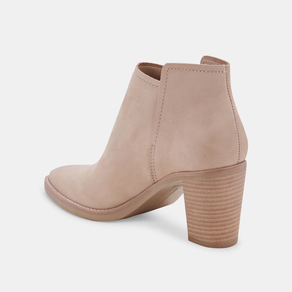 Dolce Vita Spade Wide Nubuck Women Booties Beige | US-672139AOX