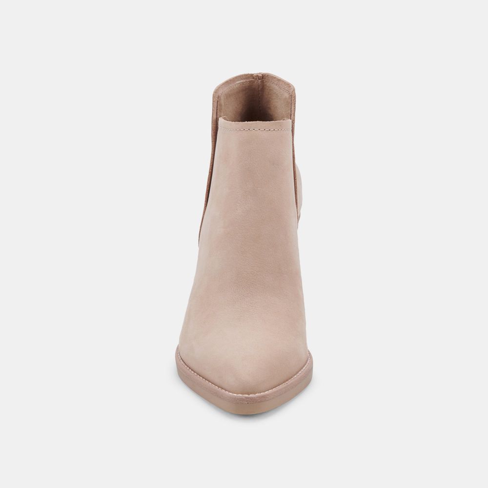 Dolce Vita Spade Wide Nubuck Women Booties Beige | US-672139AOX