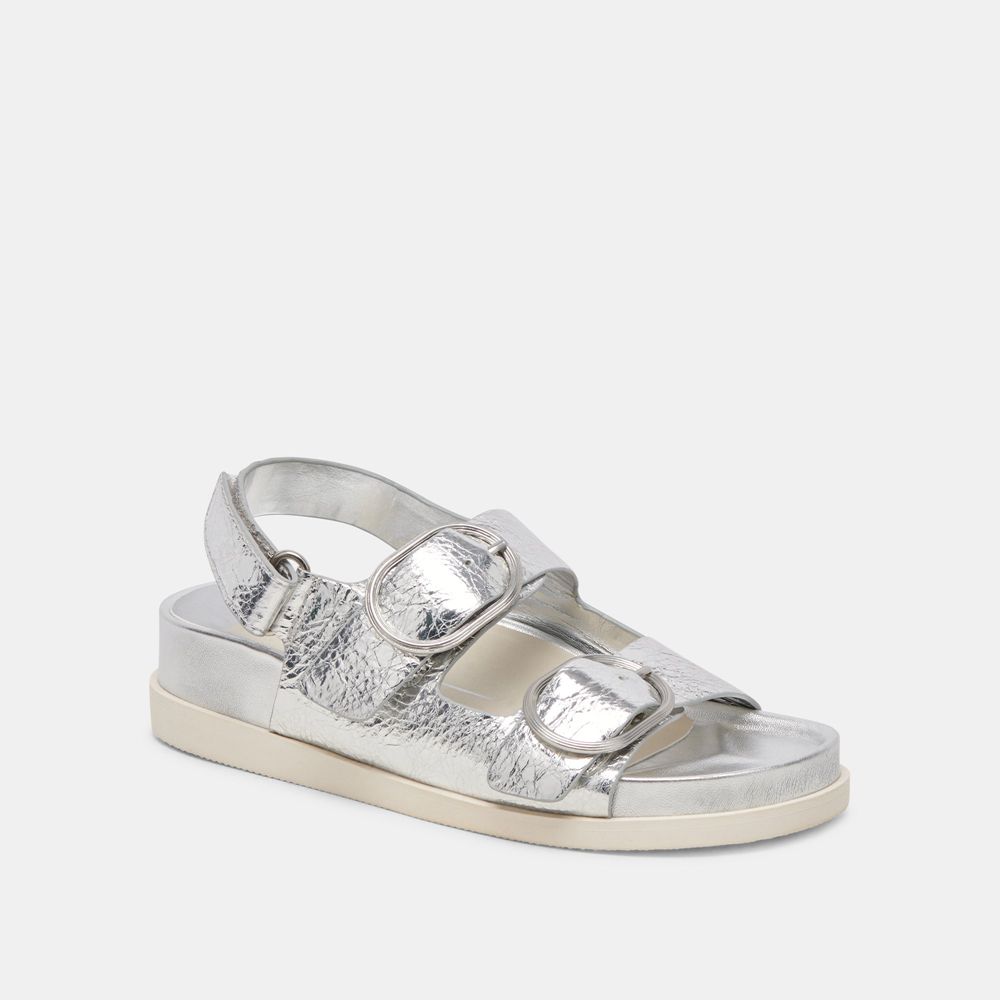 Dolce Vita Starla Leather Women Sandals Silver | US-185093RSL