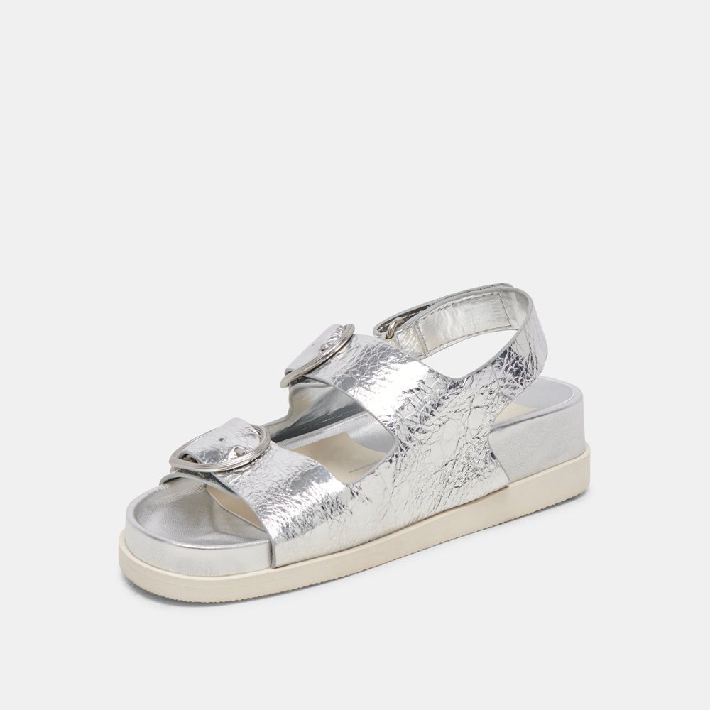 Dolce Vita Starla Leather Women Sandals Silver | US-185093RSL