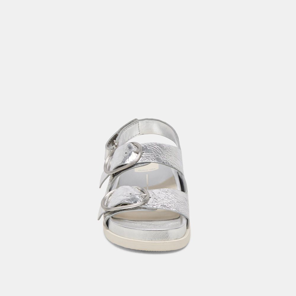 Dolce Vita Starla Leather Women Sandals Silver | US-185093RSL