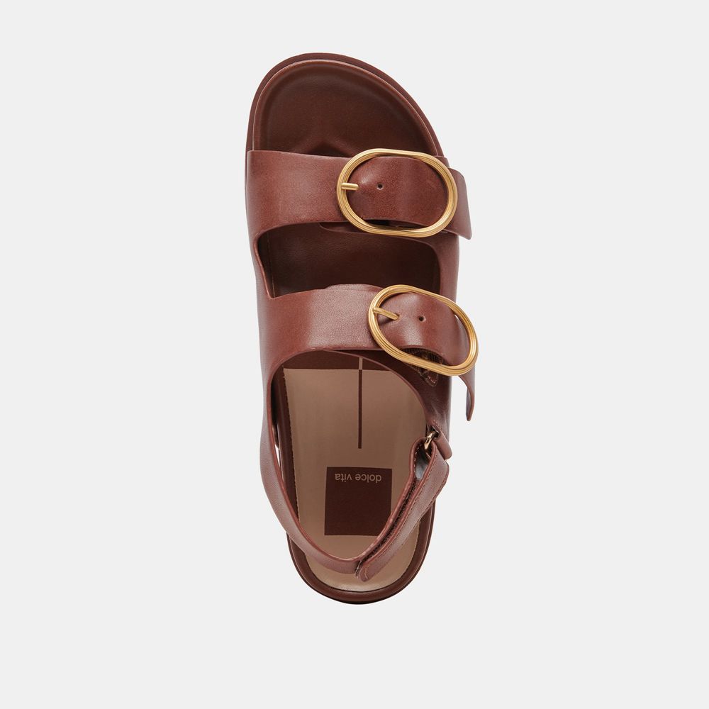 Dolce Vita Starla Leather Women Sandals Brown | US-098621JCA