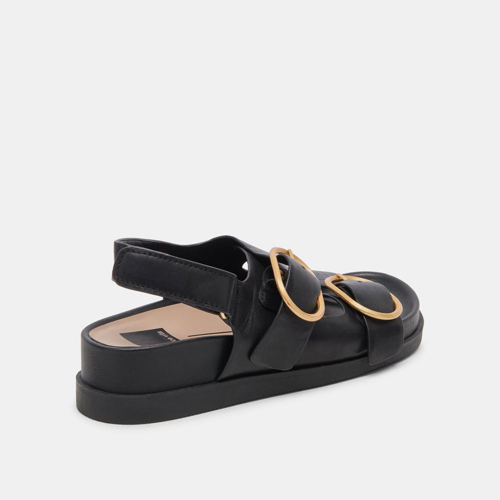 Dolce Vita Starla Leather Women Sandals Black | US-280569GRY