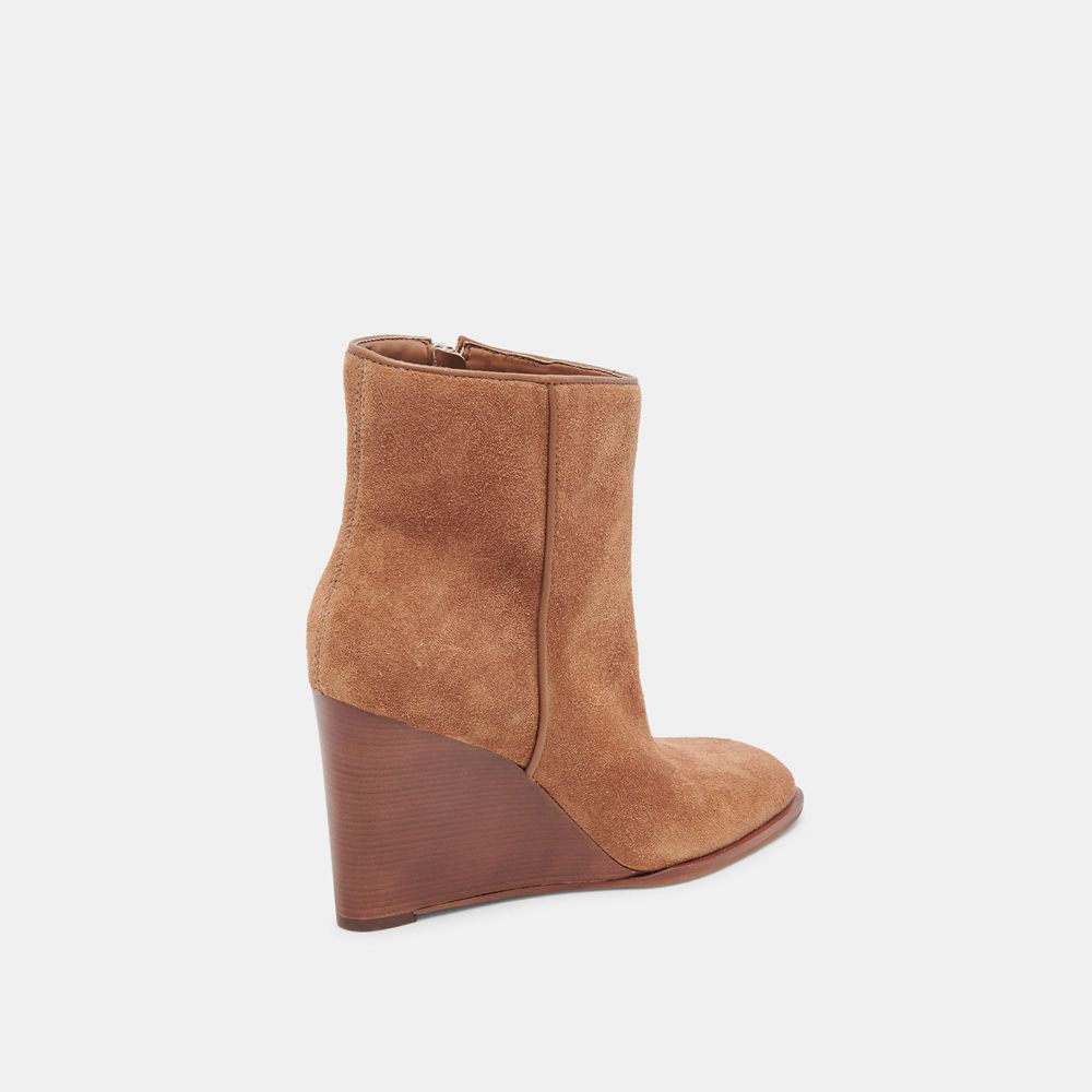 Dolce Vita Susann Wedge Suede Women Booties Brown | US-165874SGF