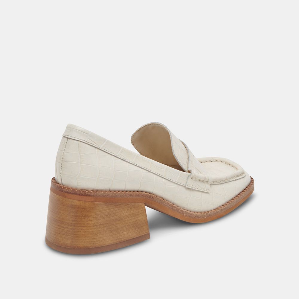 Dolce Vita Talie Leather Women Loafers Cream | US-860539CSV