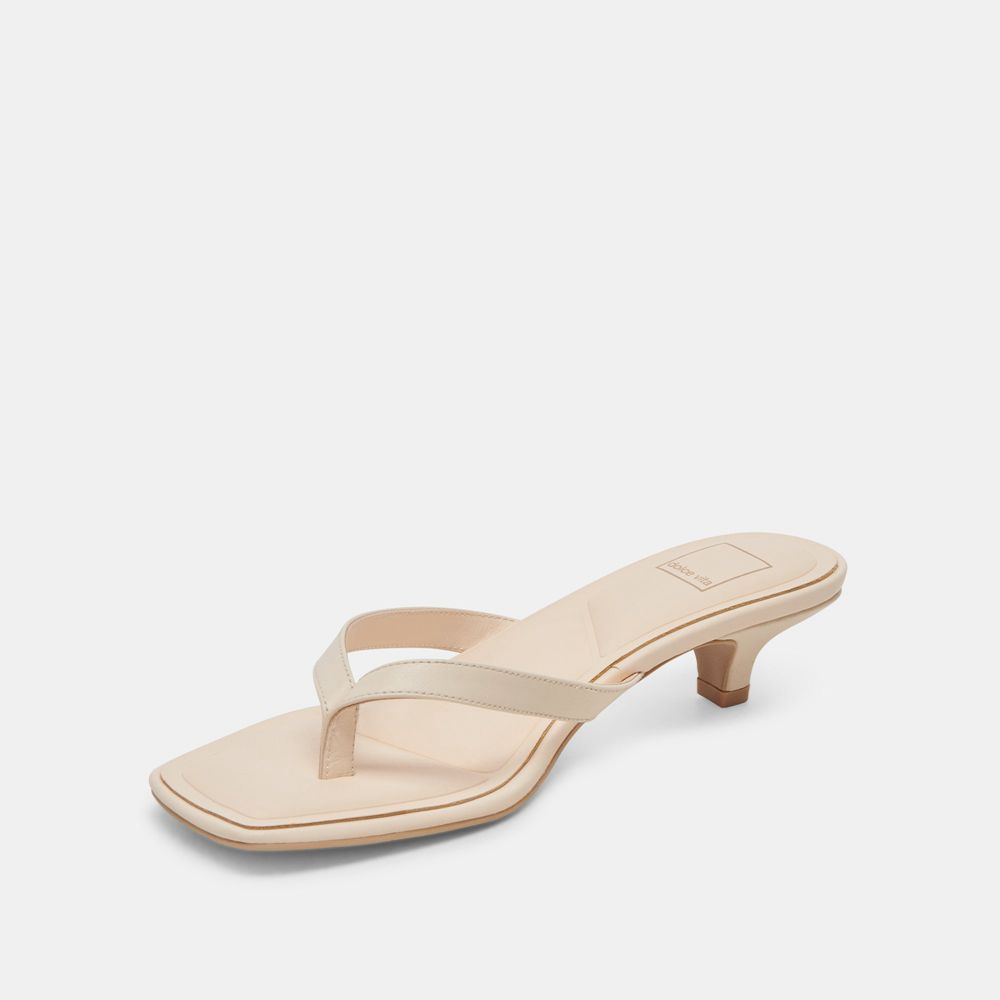 Dolce Vita Tasiah Leather Women Sandals Cream | US-031694KFT