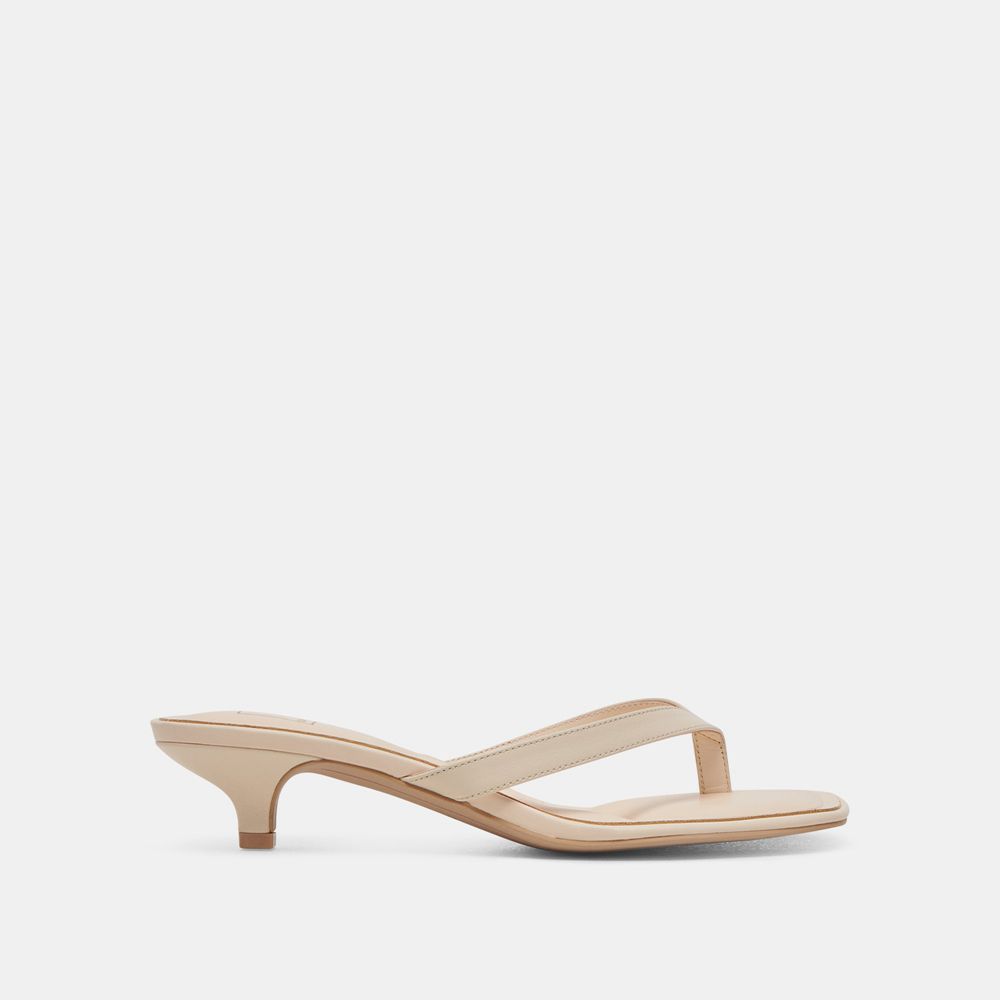 Dolce Vita Tasiah Leather Women Sandals Cream | US-031694KFT