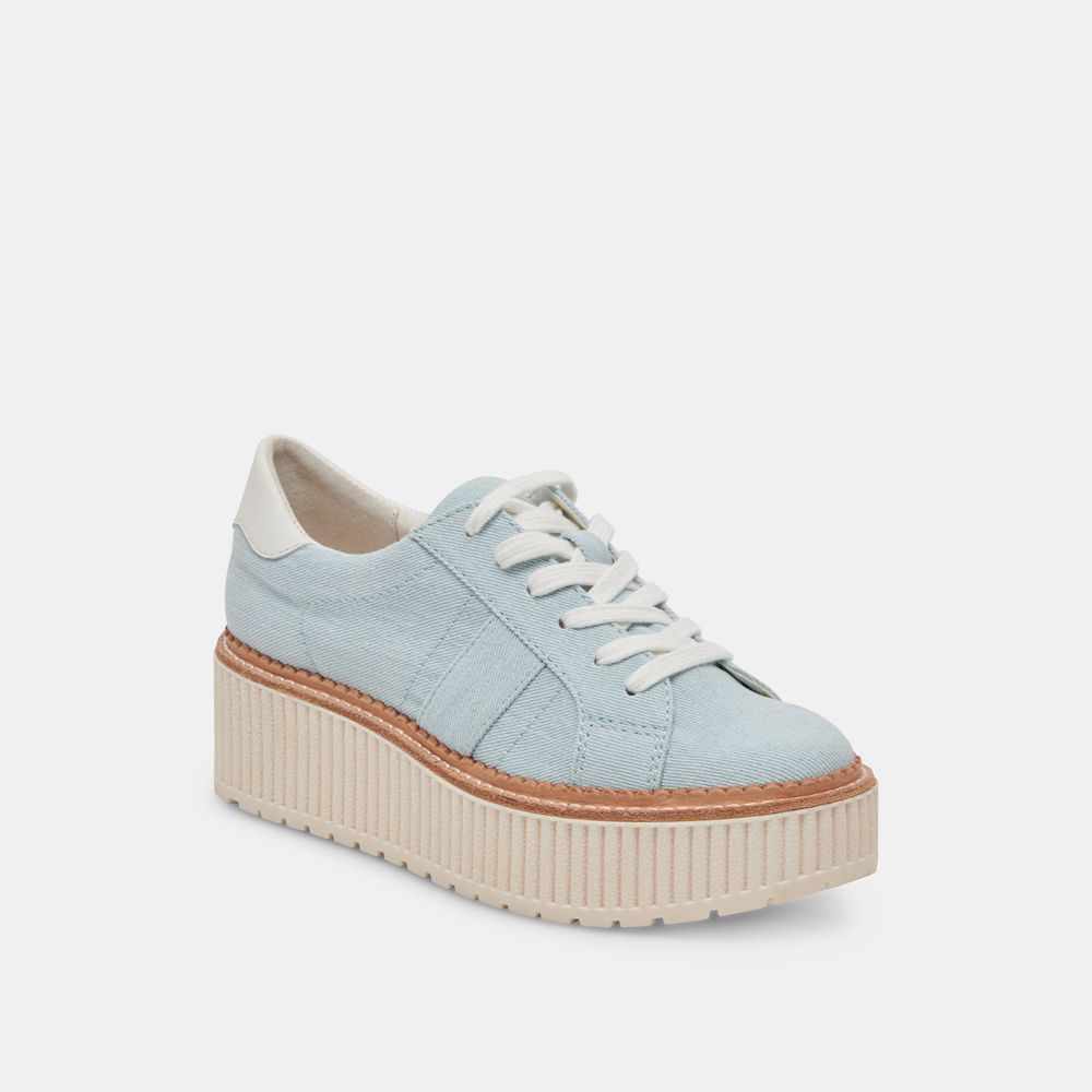 Dolce Vita Tiger Denim Women Sneakers Light Blue | US-316504MRI