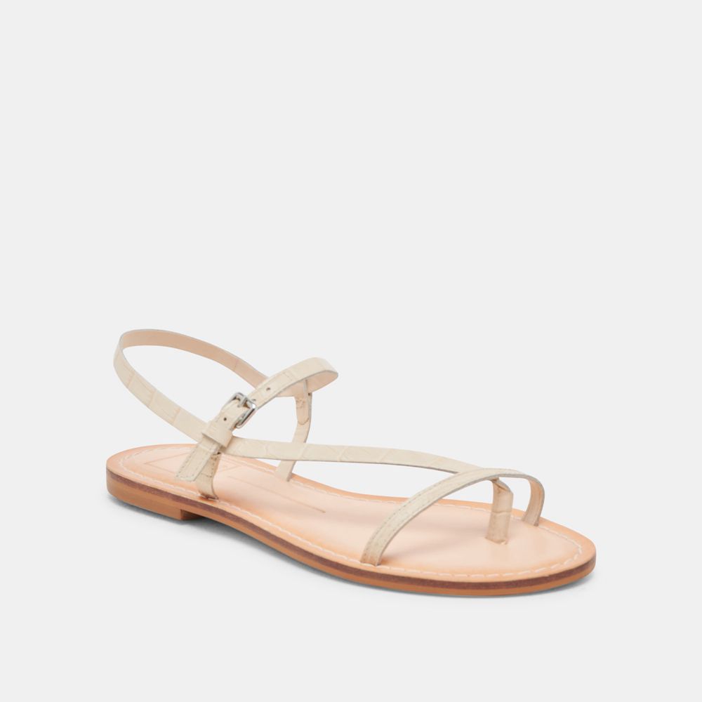 Dolce Vita Wandre Leather Women Sandals Cream | US-120568JIY