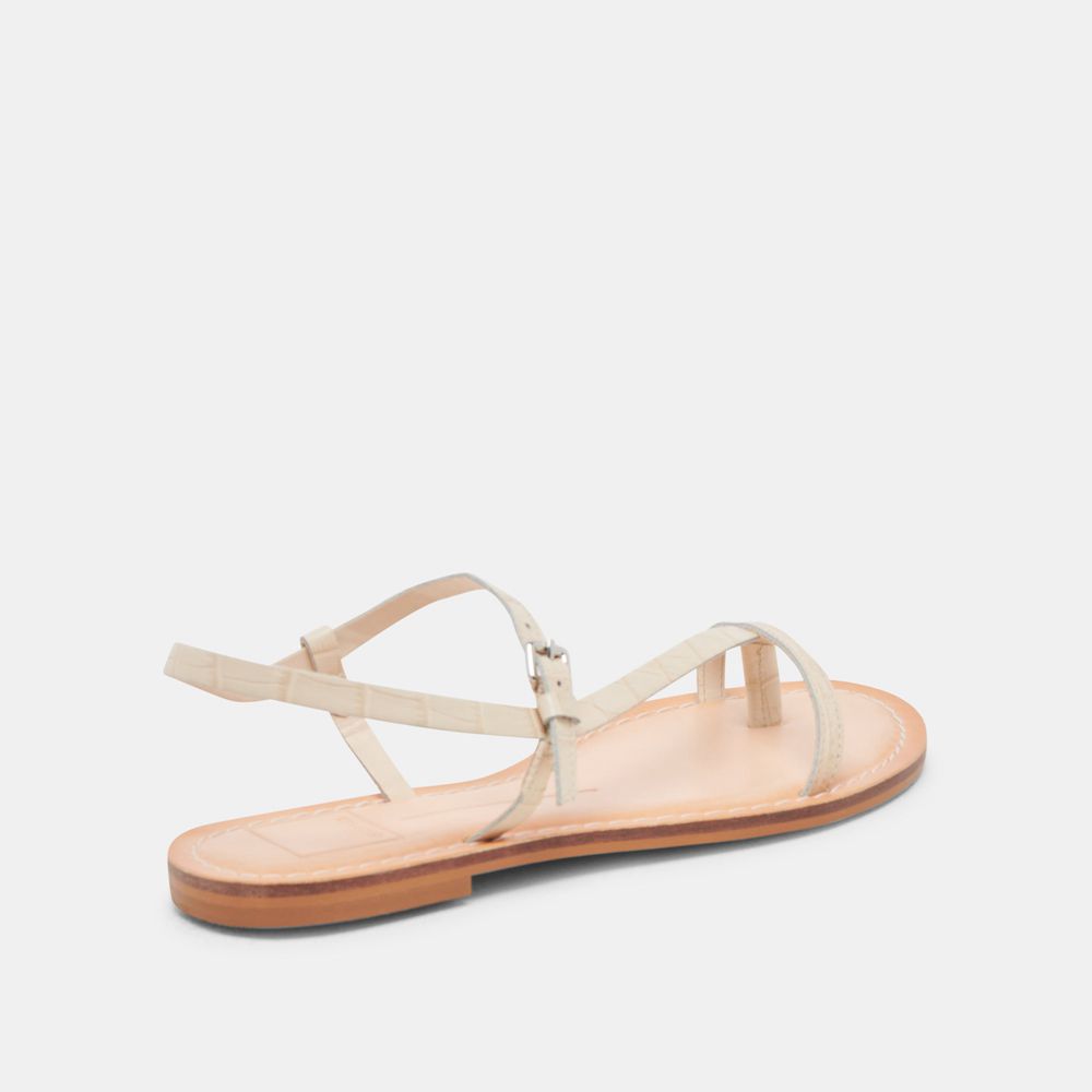 Dolce Vita Wandre Leather Women Sandals Cream | US-120568JIY