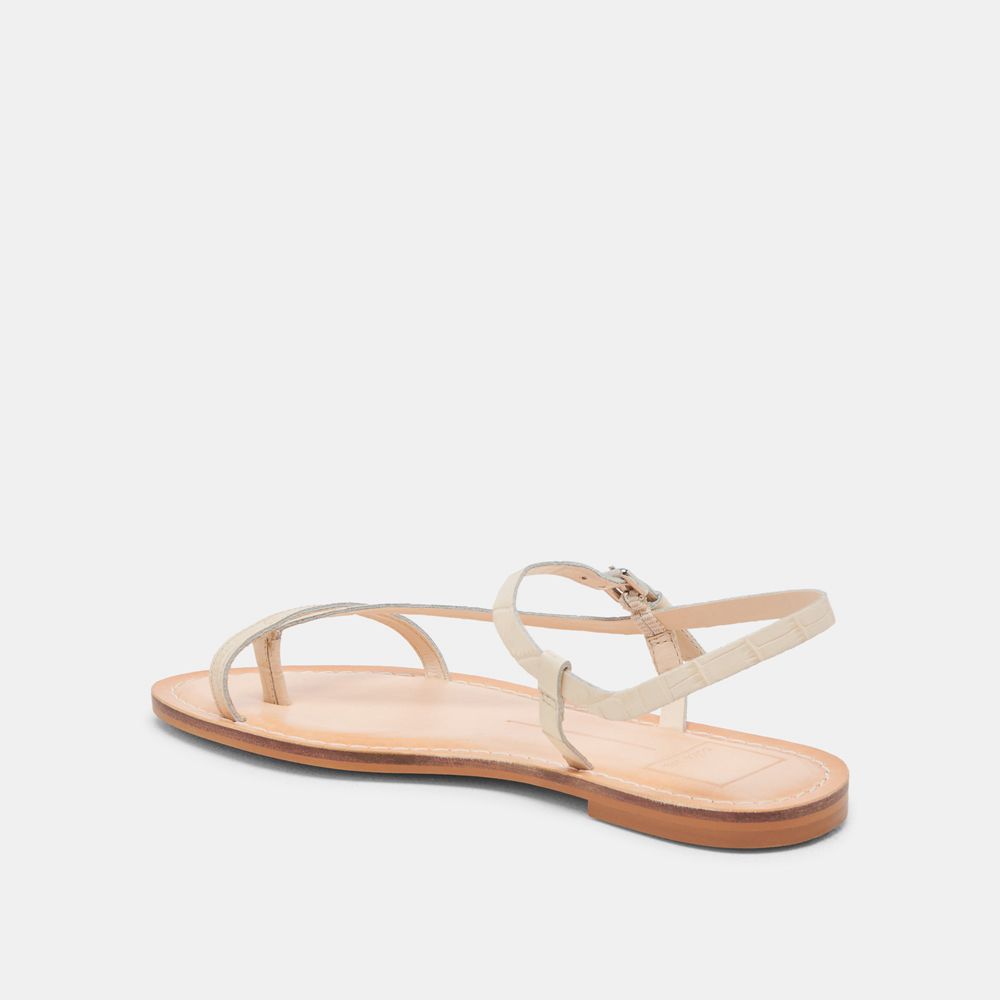 Dolce Vita Wandre Leather Women Sandals Cream | US-120568JIY