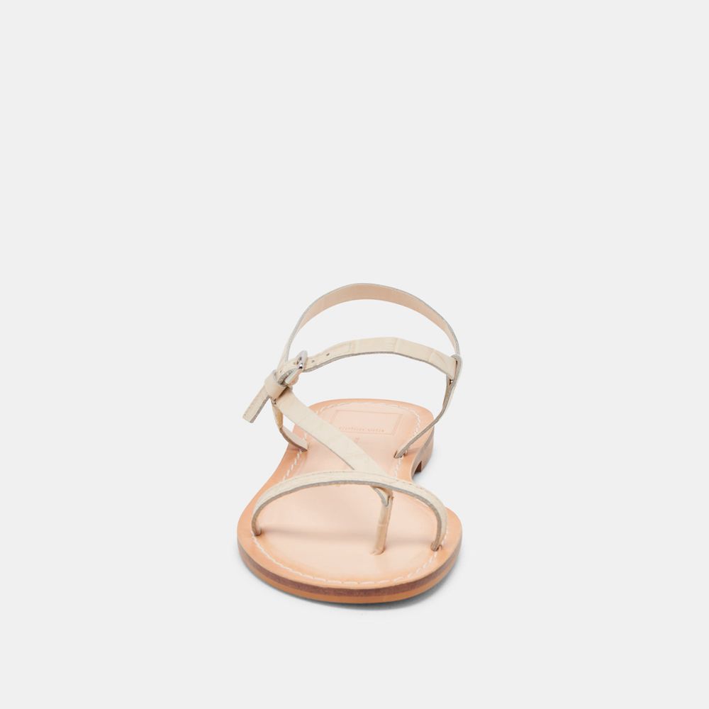 Dolce Vita Wandre Leather Women Sandals Cream | US-120568JIY