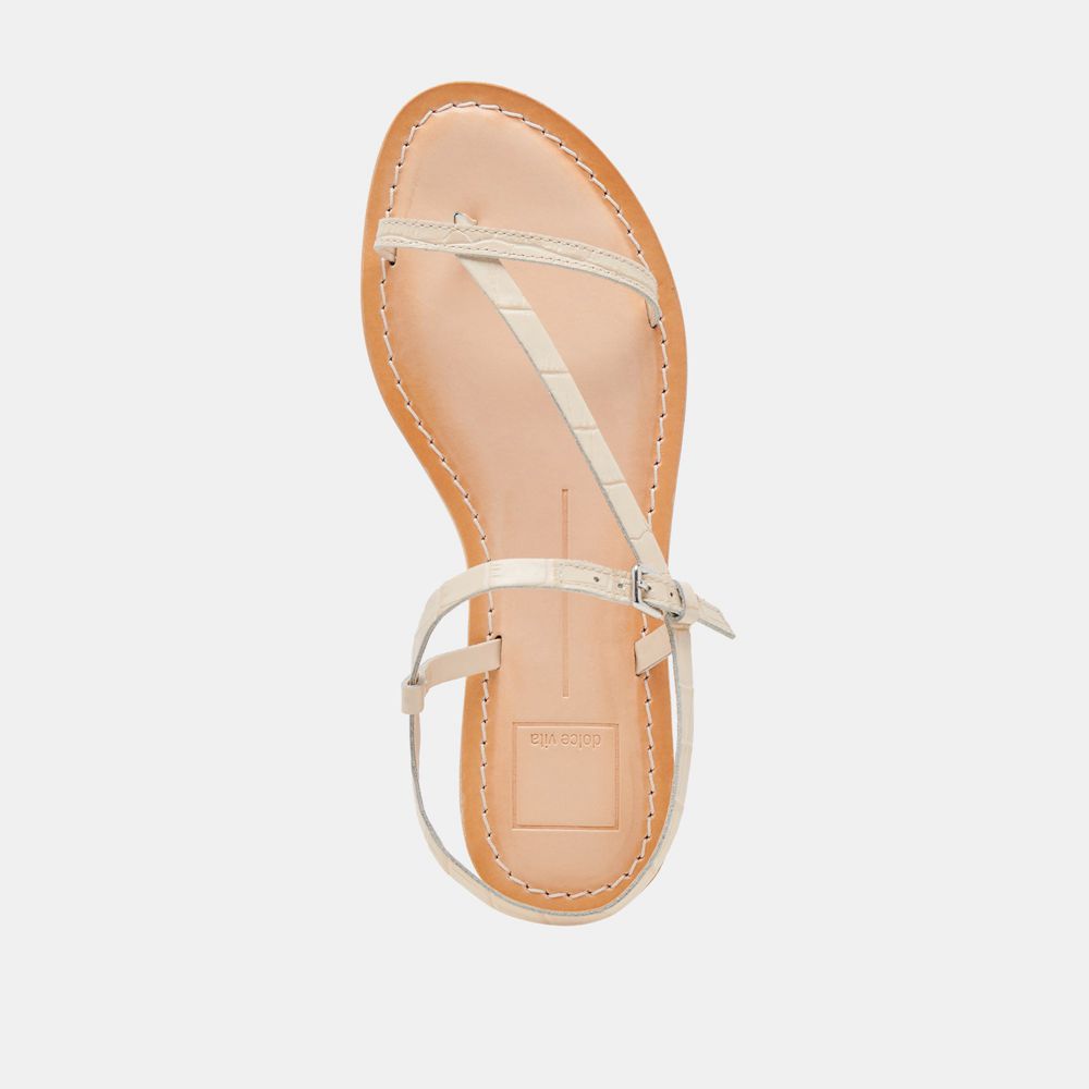 Dolce Vita Wandre Leather Women Sandals Cream | US-120568JIY