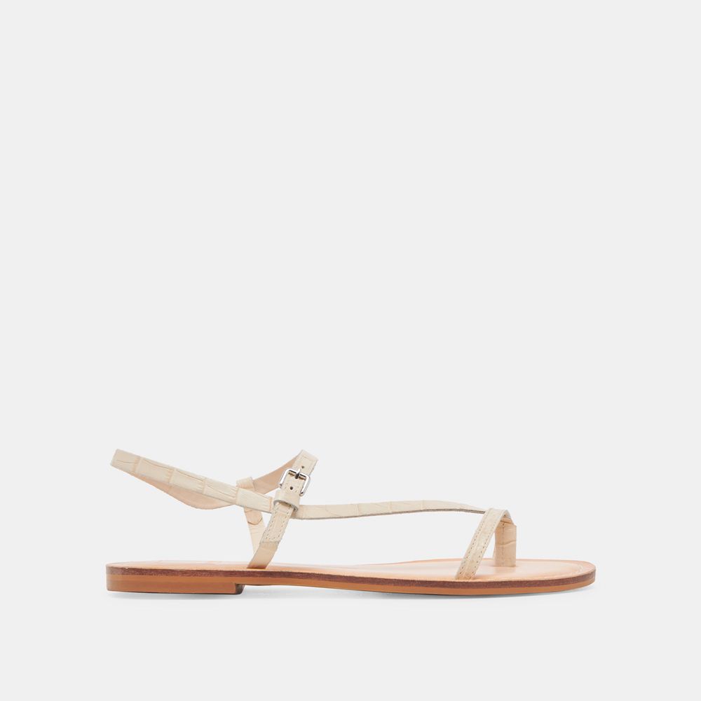 Dolce Vita Wandre Leather Women Sandals Cream | US-120568JIY