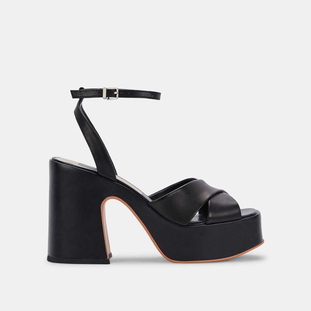 Dolce Vita Wessi Leather Women Heels Black | US-832649DPE