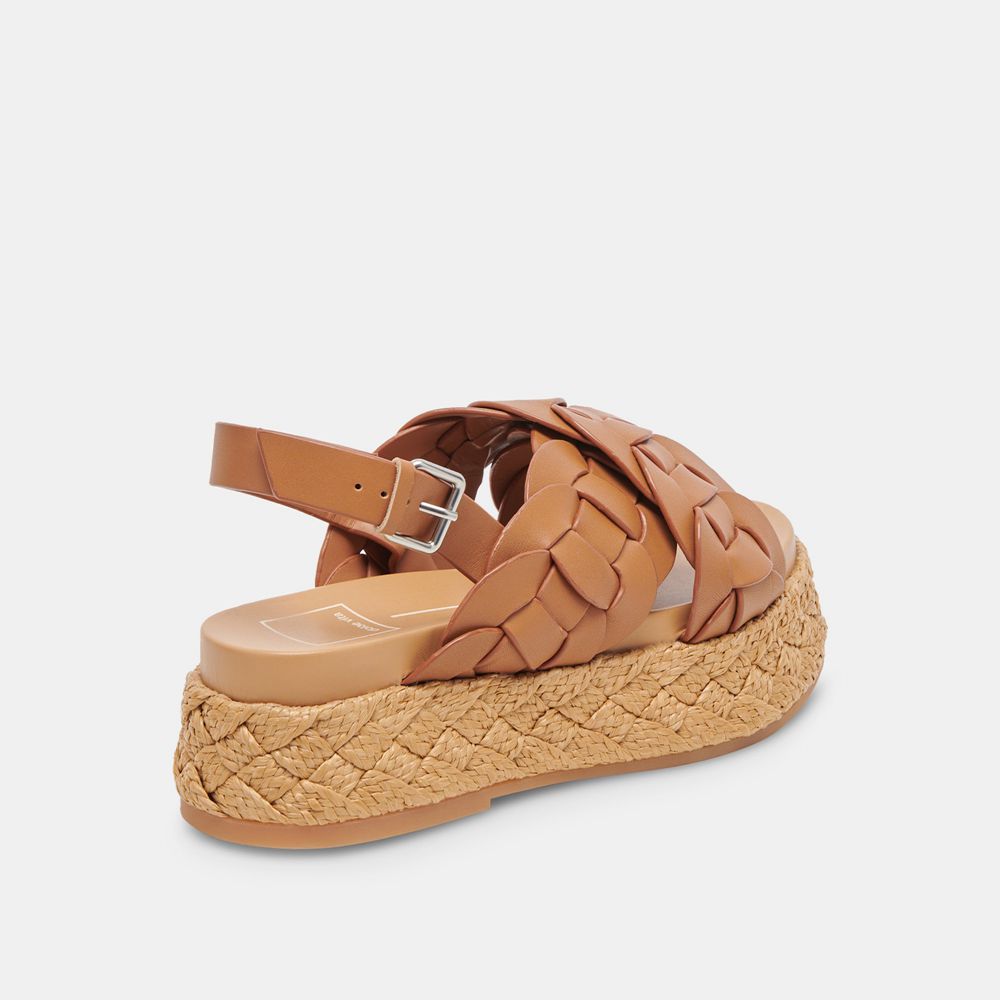 Dolce Vita Winder Leather Women Sandals Brown | US-879412GUW