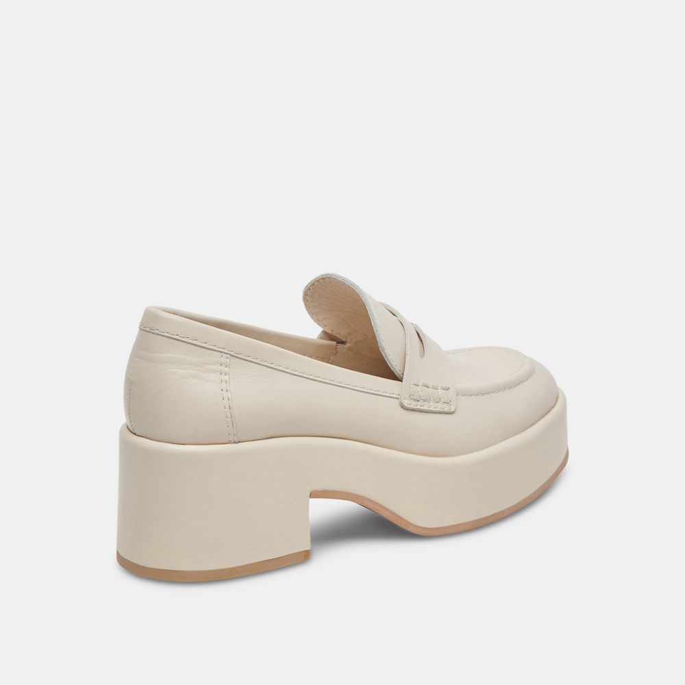 Dolce Vita Yanni Leather Women Loafers Cream | US-963841DGS