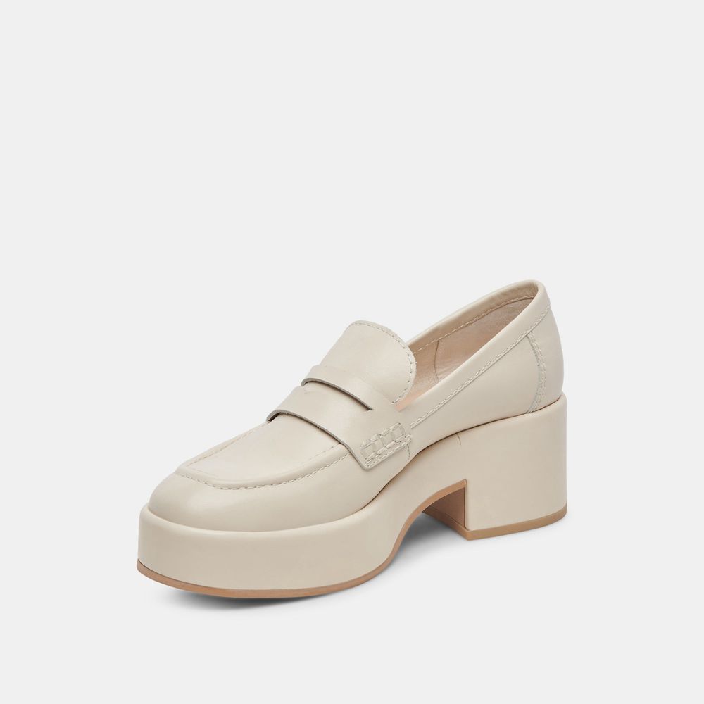 Dolce Vita Yanni Leather Women Loafers Cream | US-963841DGS