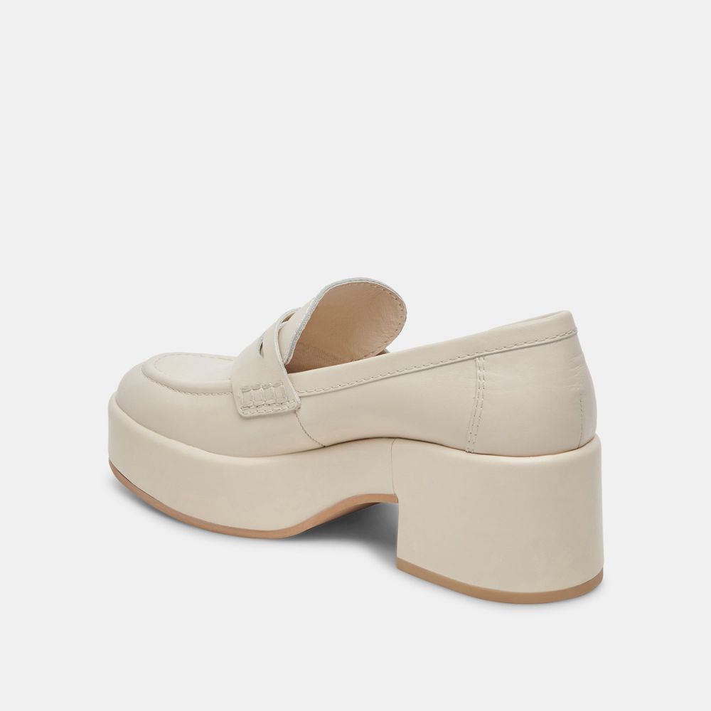 Dolce Vita Yanni Leather Women Loafers Cream | US-963841DGS