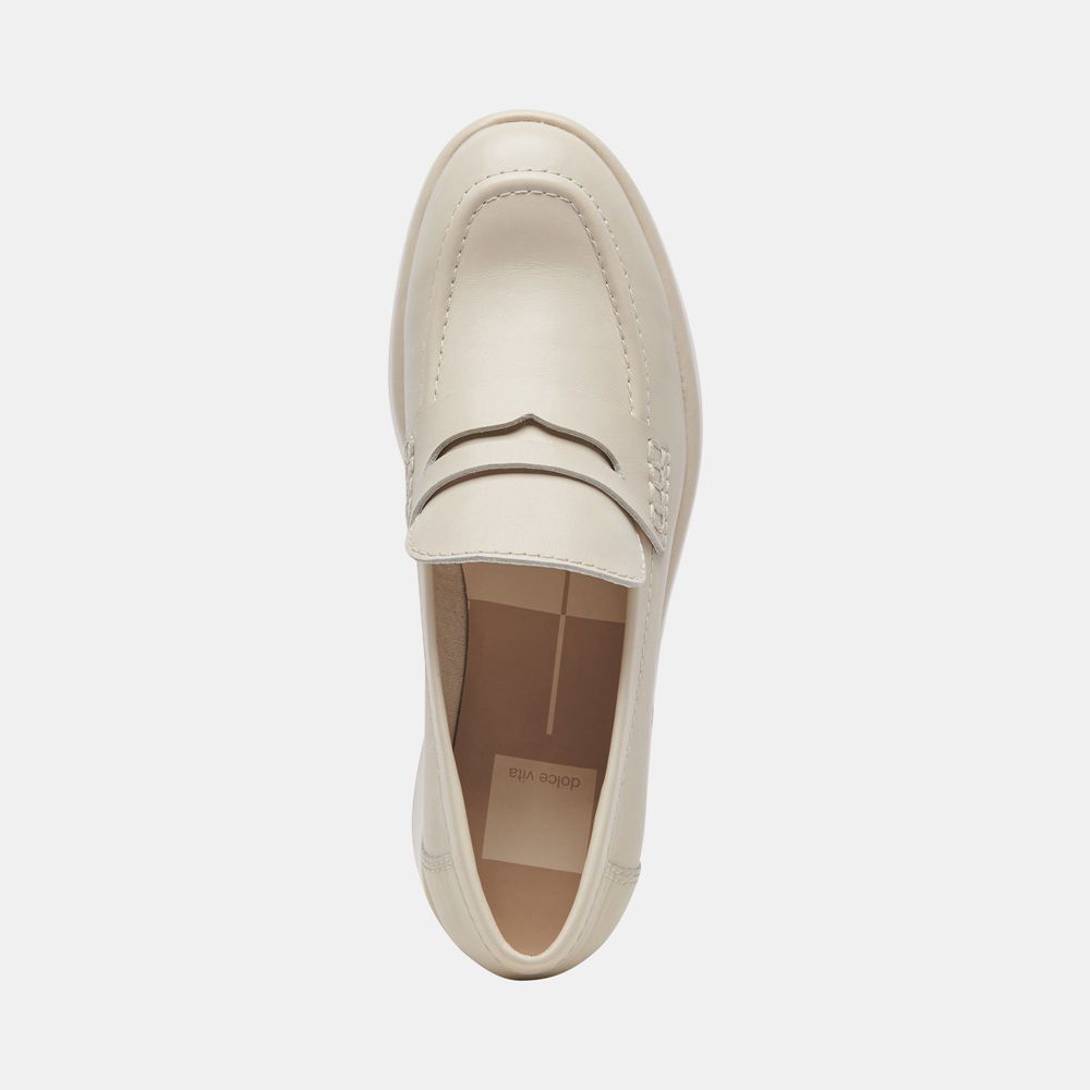 Dolce Vita Yanni Leather Women Loafers Cream | US-963841DGS