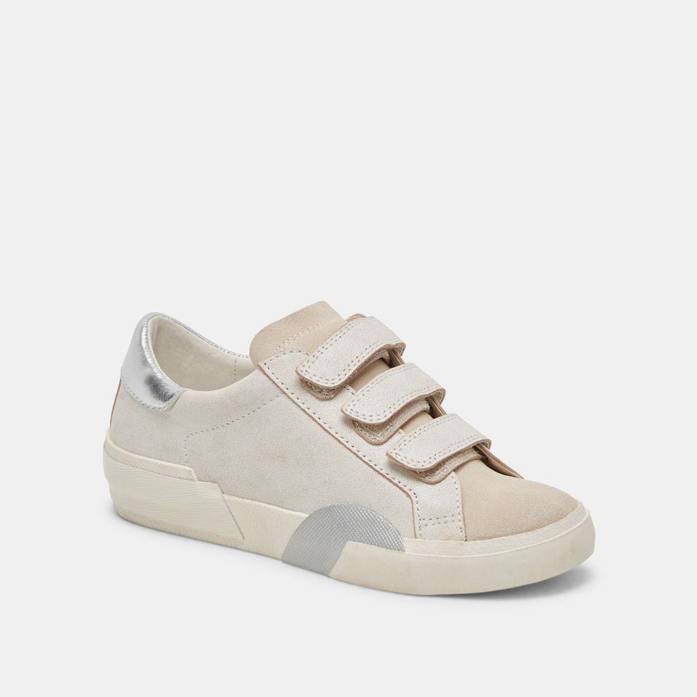 Dolce Vita Zabor Leather Women Sneakers Cream | US-485791NJE