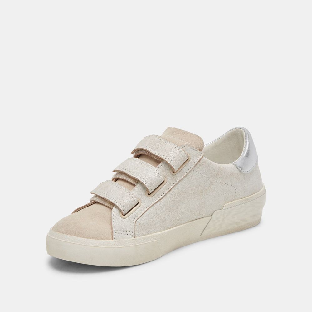 Dolce Vita Zabor Leather Women Sneakers Cream | US-485791NJE