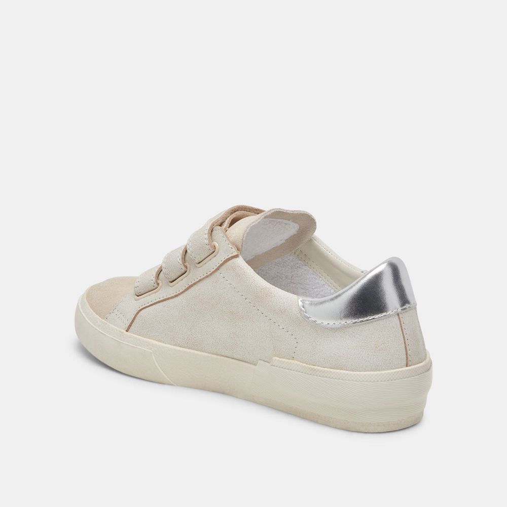 Dolce Vita Zabor Leather Women Sneakers Cream | US-485791NJE