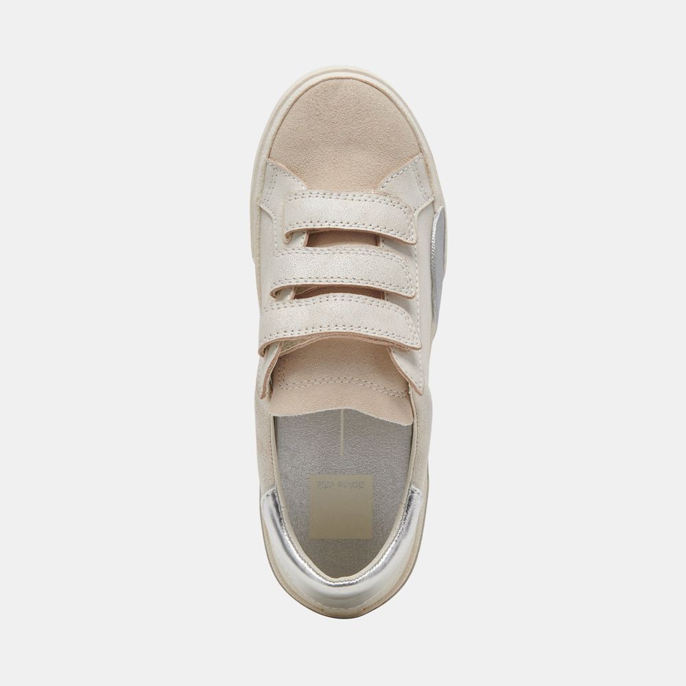 Dolce Vita Zabor Leather Women Sneakers Cream | US-485791NJE