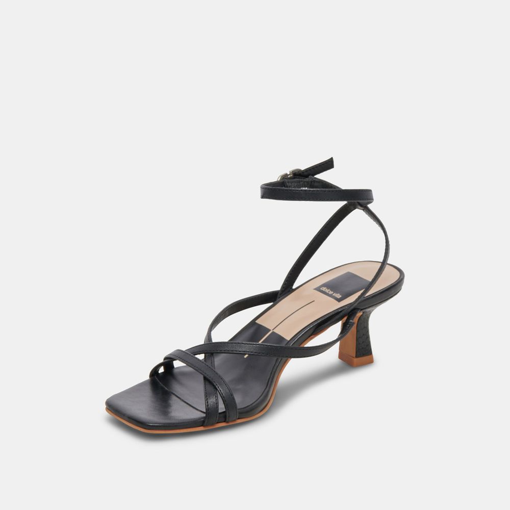 Dolce Vita Zamal Leather Women Heels Black | US-673109JTF