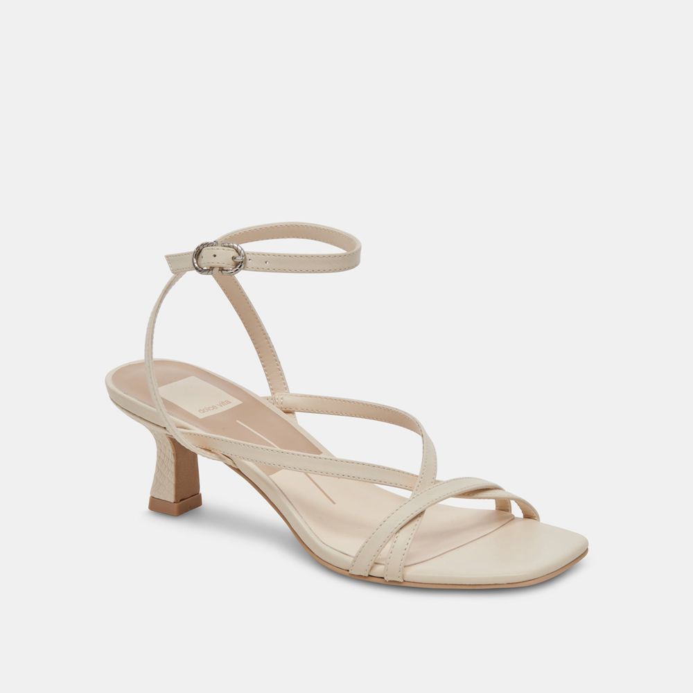 Dolce Vita Zamal Leather Women Heels Cream | US-203796WYR