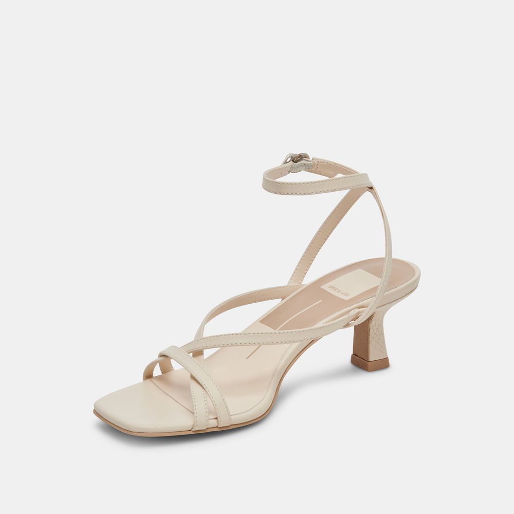 Dolce Vita Zamal Leather Women Heels Cream | US-203796WYR