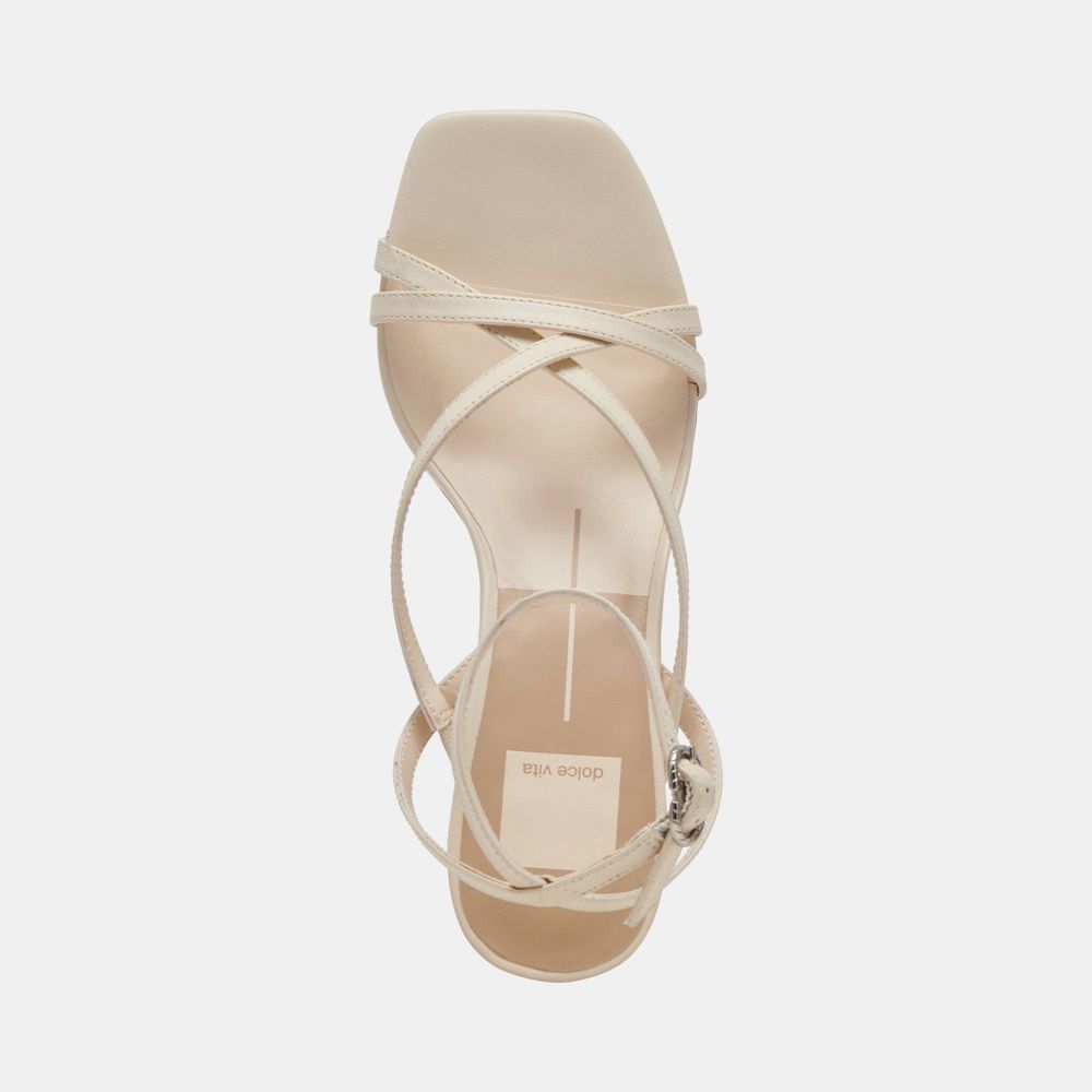 Dolce Vita Zamal Leather Women Heels Cream | US-203796WYR