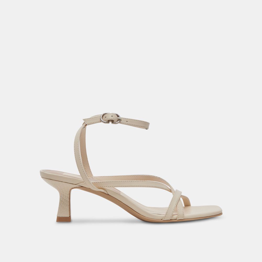 Dolce Vita Zamal Leather Women Heels Cream | US-203796WYR