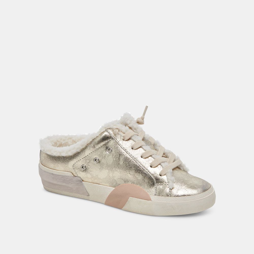 Dolce Vita Zantel Leather Women Sneakers Platinum | US-356940POM