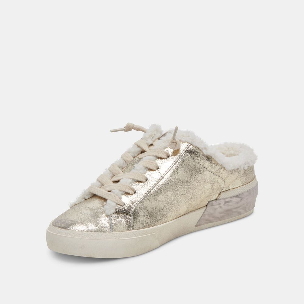 Dolce Vita Zantel Leather Women Sneakers Platinum | US-356940POM