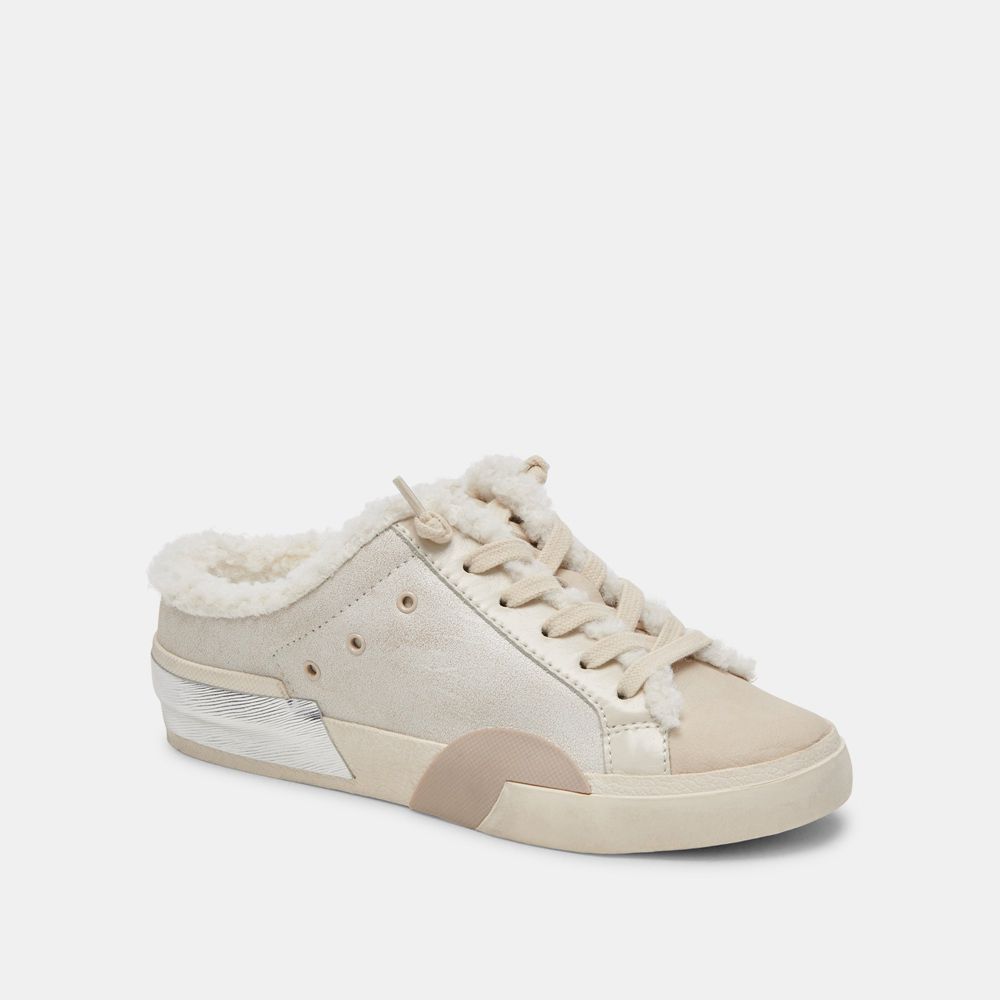 Dolce Vita Zantel Leather Women Sneakers Cream | US-428063DKR