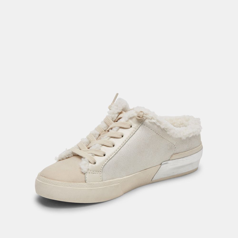 Dolce Vita Zantel Leather Women Sneakers Cream | US-428063DKR