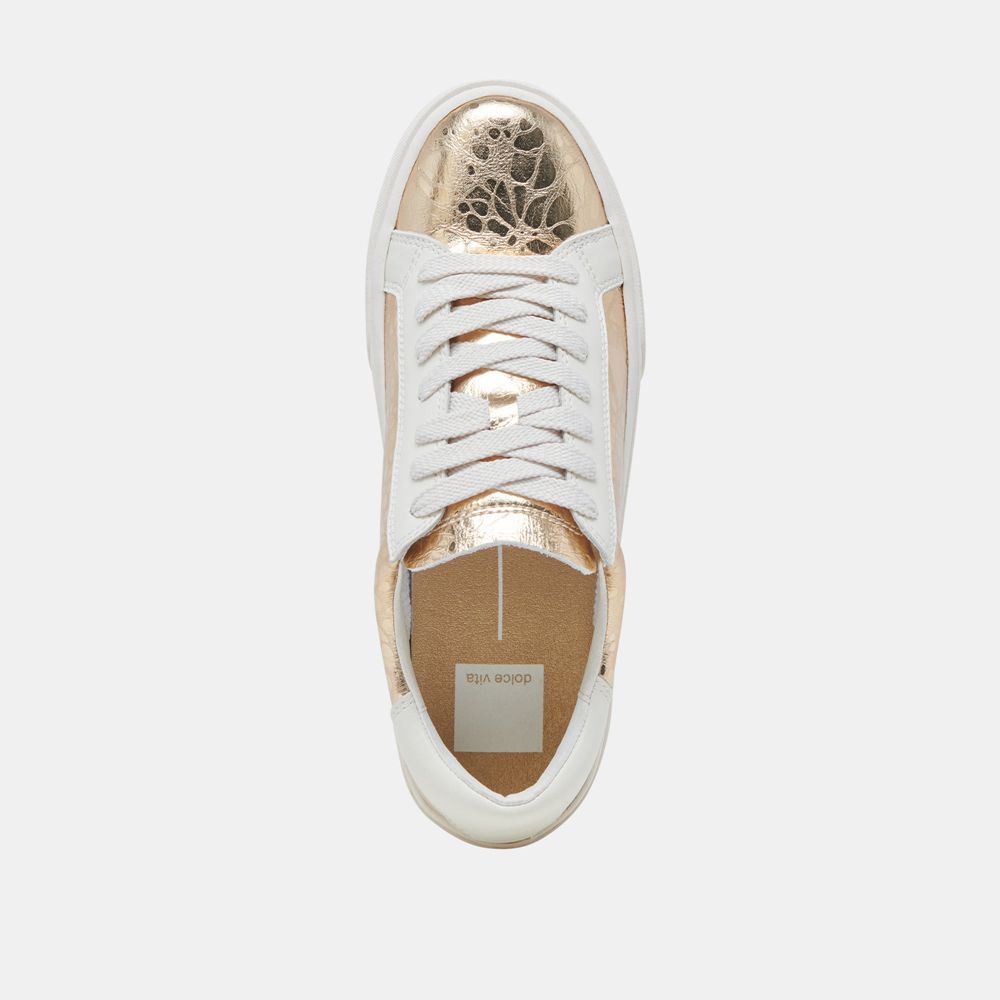 Dolce Vita Zayn 360 Leather Women Sneakers Gold | US-297053HUZ