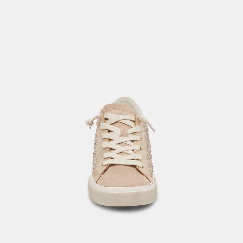 Dolce Vita Zina Crystal Suede Women Sneakers Gold | US-628741NWZ