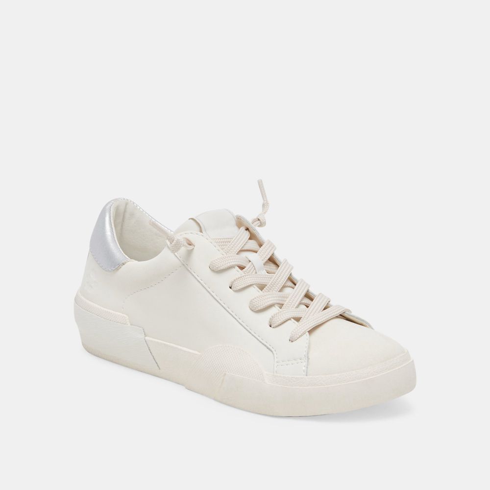 Dolce Vita Zina Foam 360 Leather Women Sneakers White / Silver | US-975413RXL