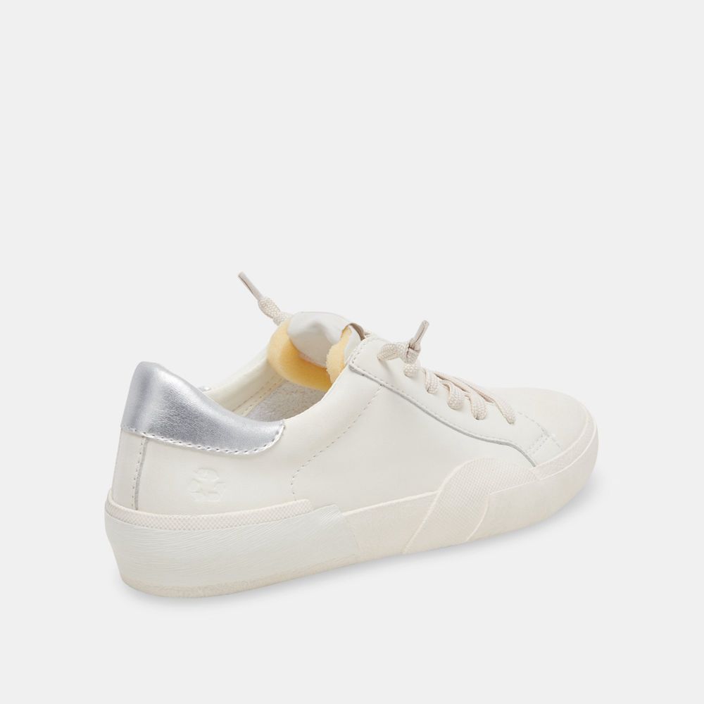 Dolce Vita Zina Foam 360 Leather Women Sneakers White / Silver | US-975413RXL