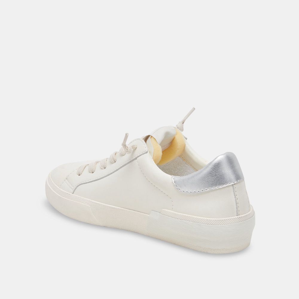 Dolce Vita Zina Foam 360 Leather Women Sneakers White / Silver | US-975413RXL