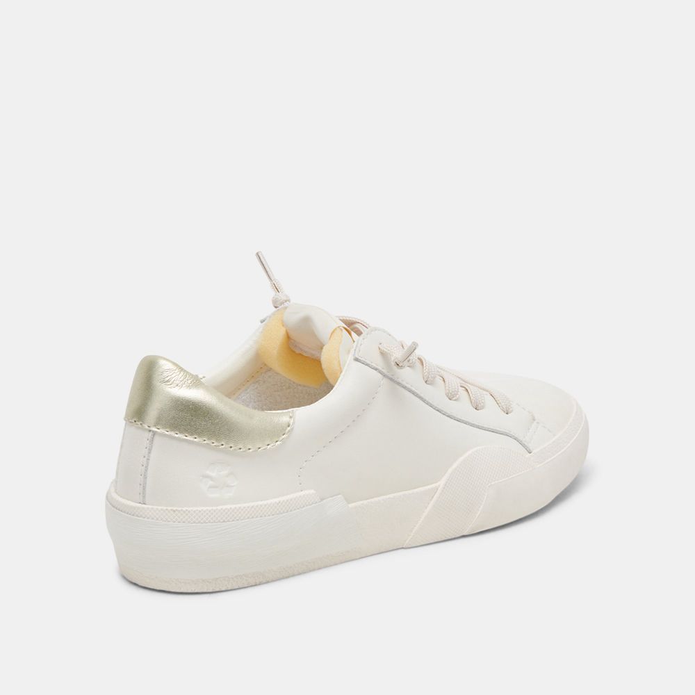 Dolce Vita Zina Foam 360 Leather Women Sneakers White / Gold | US-081634TWC