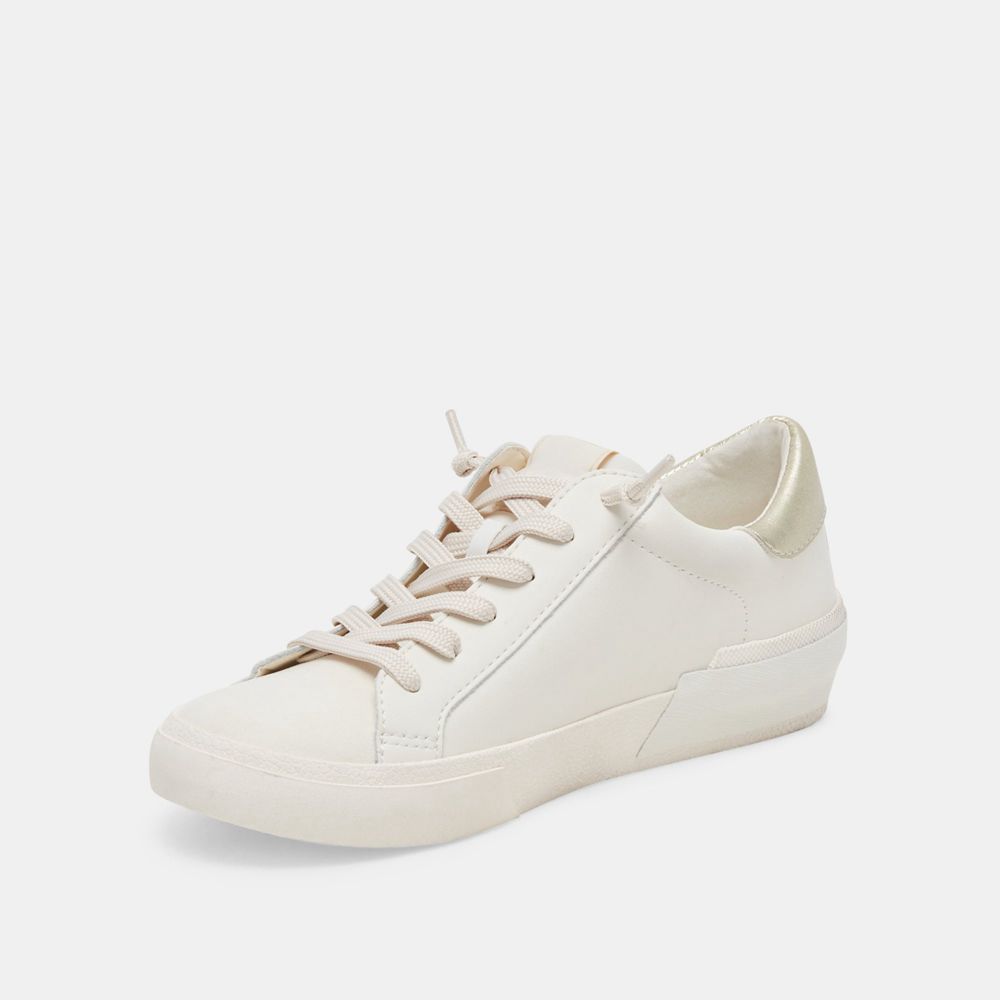 Dolce Vita Zina Foam 360 Leather Women Sneakers White / Gold | US-081634TWC