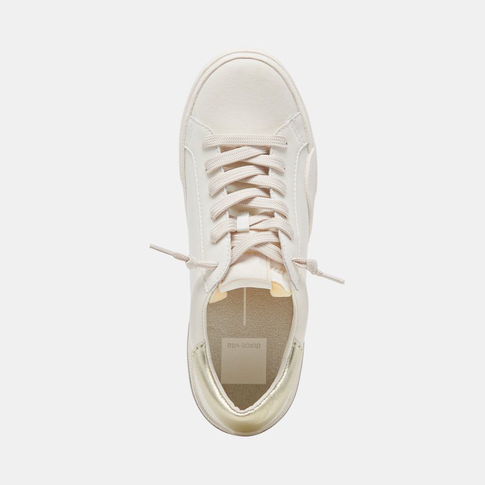 Dolce Vita Zina Foam 360 Leather Women Sneakers White / Gold | US-081634TWC