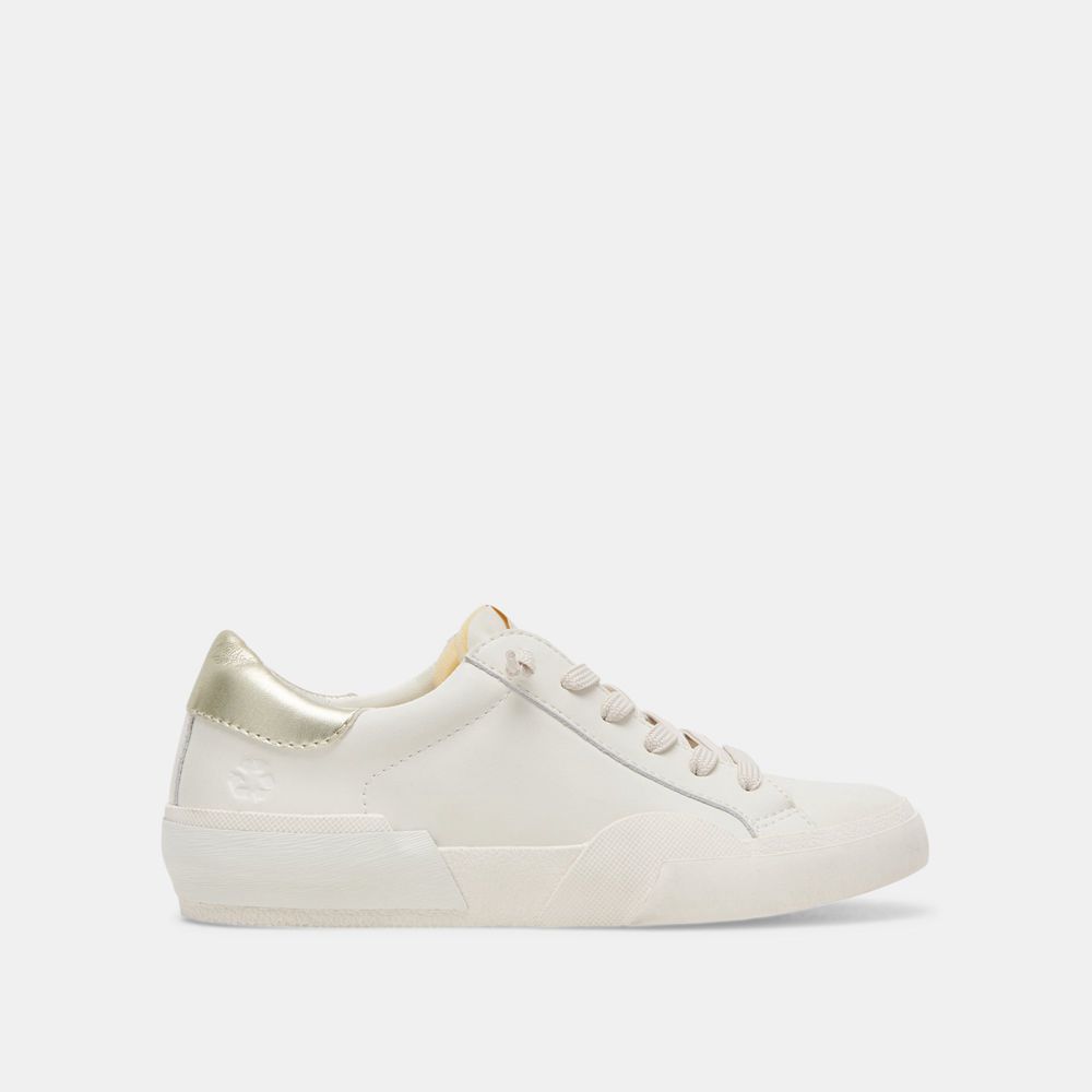 Dolce Vita Zina Foam 360 Leather Women Sneakers White / Gold | US-081634TWC