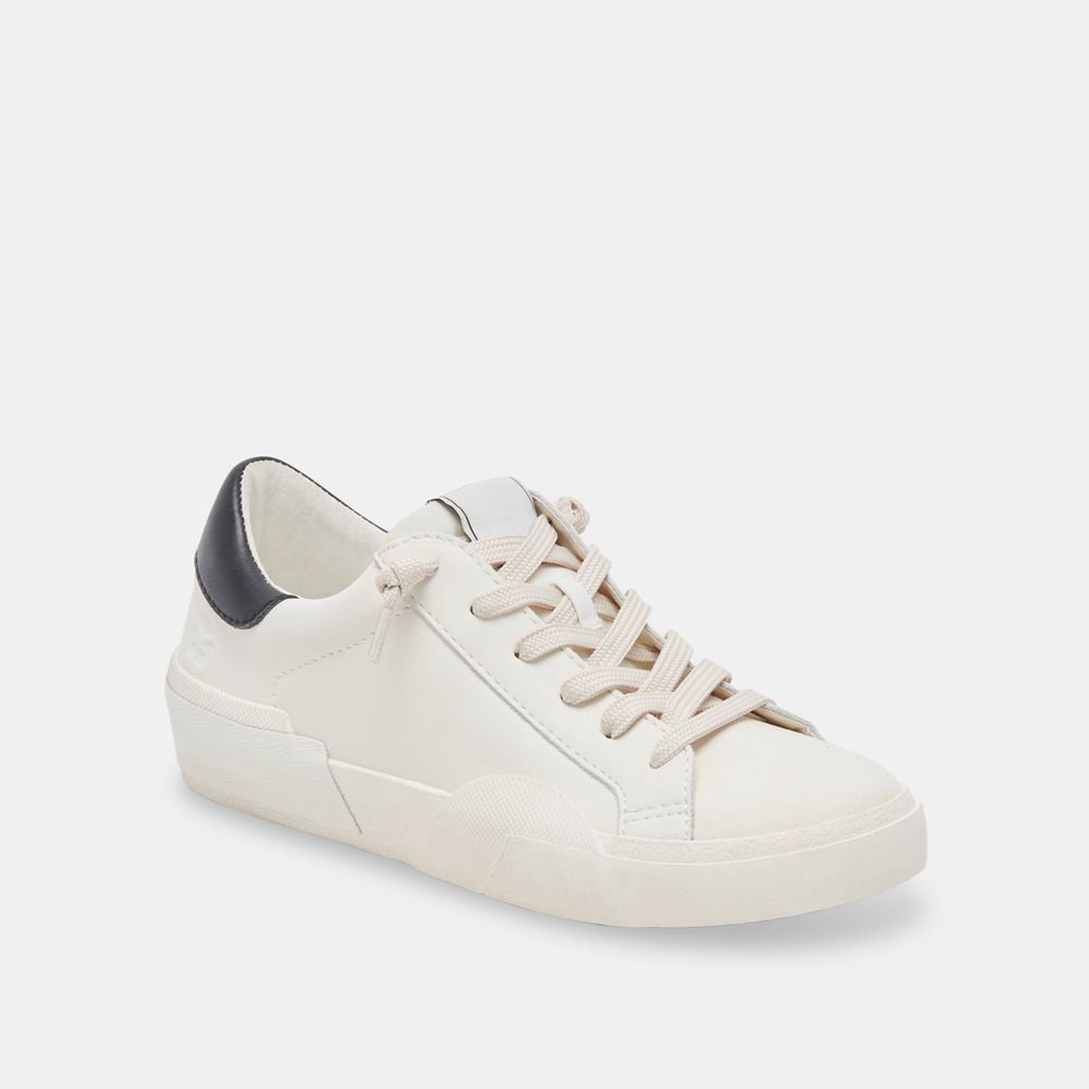 Dolce Vita Zina Foam 360 Leather Women Sneakers White / Black | US-650927KFY