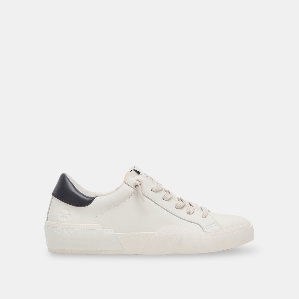 Dolce Vita Zina Foam 360 Leather Women Sneakers White / Black | US-650927KFY